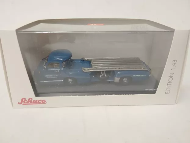 Schuco Mercedes Truck Racing Car Transporter Rennabteilung 1955 1:43 450253800