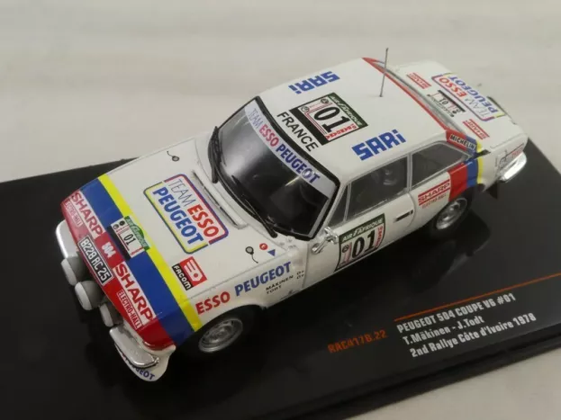 IXO Models Peugeot 504 Coupe V6 night Version N 01 2nd Rally Cote D'ivoire 1978 T.makinen J.todt 1:43 RAC417B.22