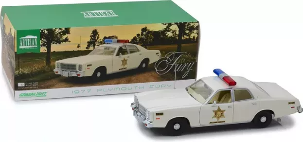 Greenlight Plymouth Fury Hazzard Police Rosco Patrol Car 1977 1:18 19055