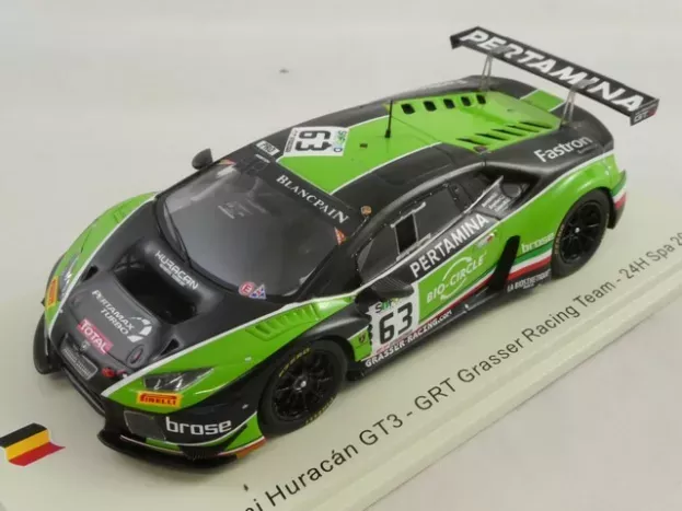 Spark Lamborghini Huracan Gt3 N 63 Grt Team Grasser Racing 24h Spa 2017 M.bortolotti C.engelhart A.caldarelli 1:43 SB297