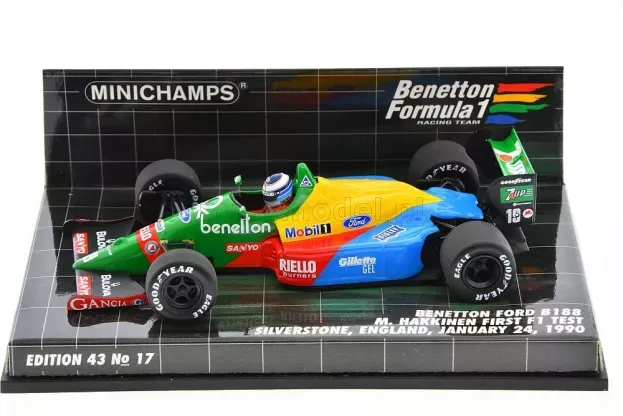 Minichamps Benetton F1 B188 Ford N 19 First F1 Test Silversone January 24 1990 M.hakkinen 1:43 400890219