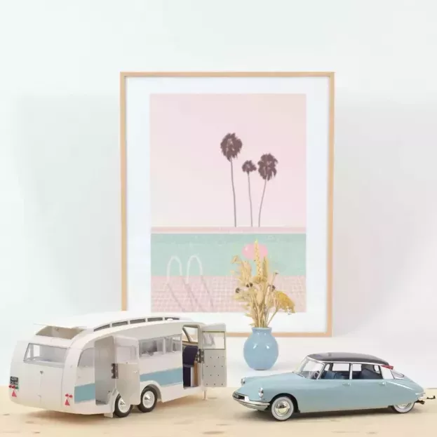 Norev Citroen Ds19 With Roulotte 1960 1:18 181760