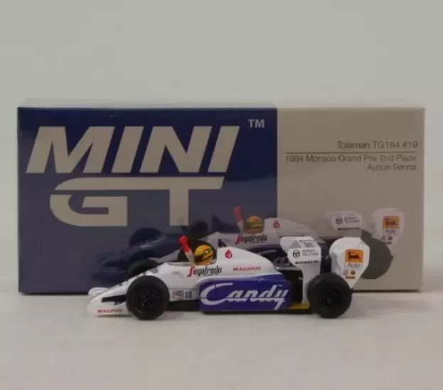 Mini GT Toleman F1 Tg184 Hart Turbo N 19 2nd Monaco Gp 1984 Ayrton Senna 1:64 MGT01118-L