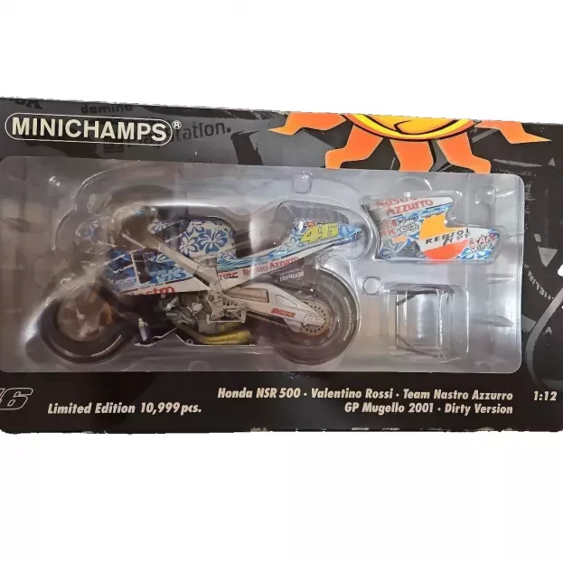 Minichamps Honda Nsr500 N 46 Dirty Version Gp Mugello 2001 Valentino Rossi World Champion 1:12 122016186