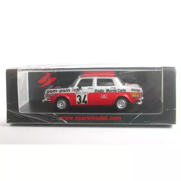 Spark Simca 1000 Rally N 2 Rally Montecarlo 1973 B.fiorentino M.gelin 1:43 S9457