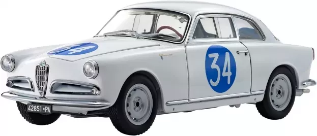 Kyosho Alfa Romeo Giulietta Sv Sprint Veloce N 34 Targa Florio 1960 Emanuele Aldebaran checco D'angelo 1:18 08957C