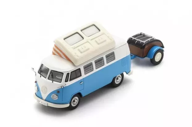 Schuco Volkswagen T1 Camper Campingbus With Westfalia Trailer 1962 1:43 450729800
