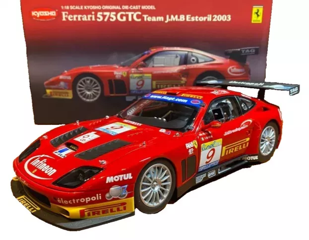 Kyosho Ferrari 575 Gtc Team J.m.b. N 9 Estoril 2003 Ph.peter F.babini 1:18 08393B