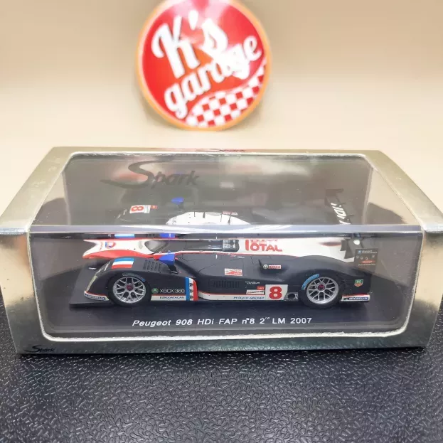 Spark Peugeot 908hdi Fap 5.5l Turbo V12 Team Peugeot Total N 8 2nd 24h Le Mans 2007 Pedro Lamy Stephane Sarrazin Sebastien Bourdais 1:43 S1273
