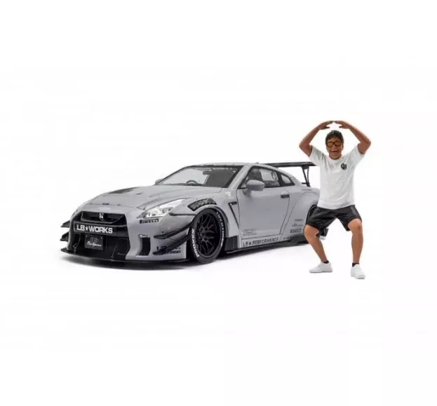 Solido Nissan Gt-r r35 Type 2 Liberty Walk Lb Works Coupe With American Diorama Figure 2018 1:18 1805821