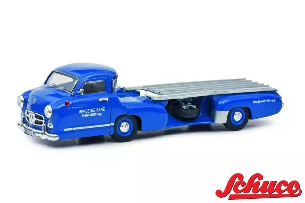 Schuco Mercedes Truck Racing Car Transporter Rennabteilung 1955 1:43 450253800