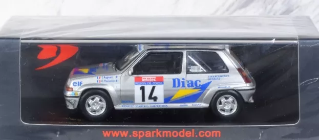 Spark Renault R5 Gt Turbo N 14 Rally Tour De Corse 1990 J.ragnotti G.thimonier 1:43 S5556