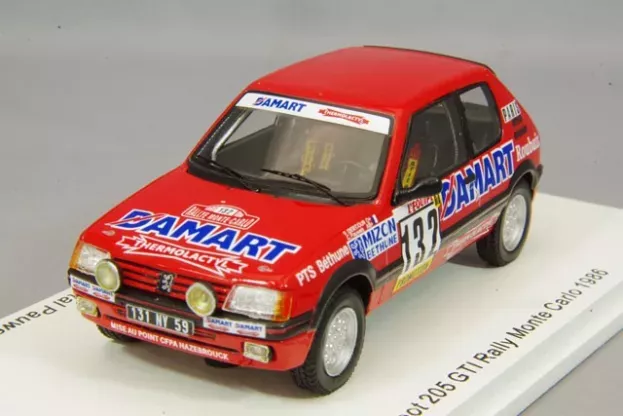 Spark Peugeot 205 1.6 Gti N 132 Rally Montecarlo 1986 Francois Delecour Anne Chantal Pauwels 1:43 S9456