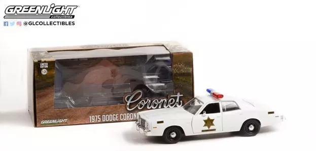 Greenlight Dodge Coronet 1975 Hazzard County Sheriff Police Patrol Car 1:24 84104