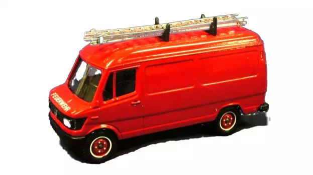 Solido Mercedes 407d Van Feurwher Fire Engine With Scale 1981 1:50 2132