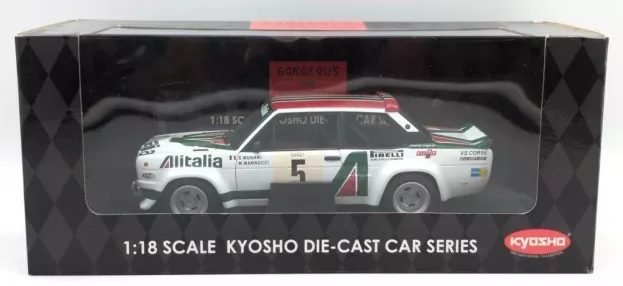 Kyosho Fiat 131 Abarth N 5 Alitalia Rally Tour De Corse 1978 S.munari M.mannucci 1:18 08371C