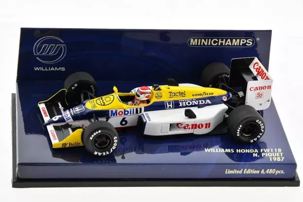 Minichamps Williams F1 Honda Fw11b N 6 Nelson Piquet Season 1987 World Champion 1:43 400870006