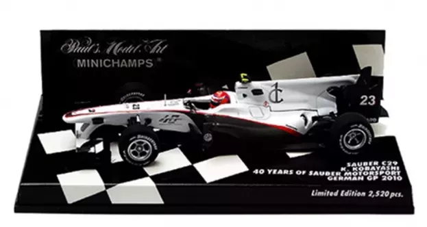 Minichamps Sauber F1 C29 N 23 40th Anniversary Sauber Gp German 2010 K.kobayashi 1:43 410100123