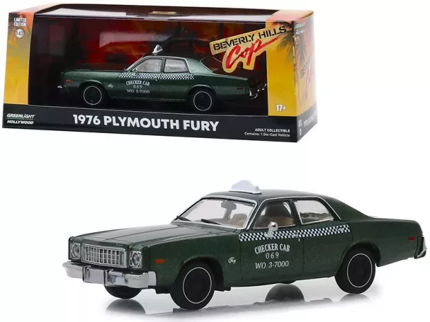 Greenlight Plymouth Fury Checker Cab Taxi 1976 Beverly Hills Cop 1:43 86566