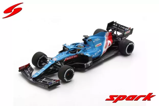 Spark Alpine F1 A521 Renault E-tech 20b Team Alpine N 14 3rd Qatar Gp With Pit Board 2021 Fernando Alonso 1:43 S7851