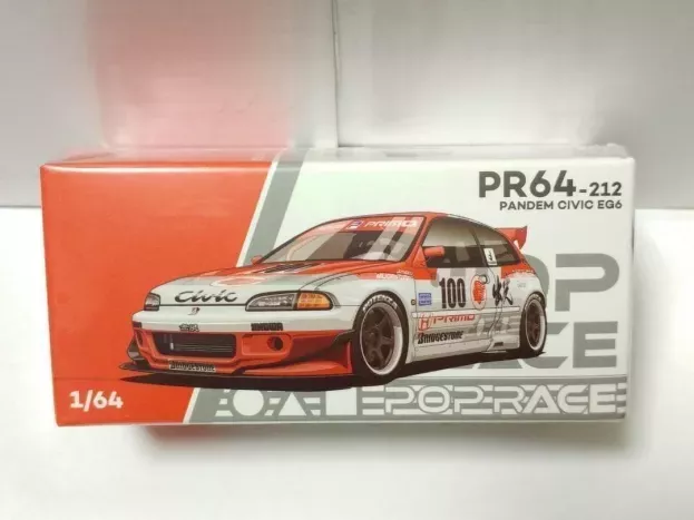 Pop Race Honda Civic Eg67 V1.5 Pandem Idemitsu Motion Infinite N 100 Racing 1993 1:64 PR640212