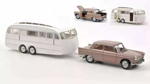 Norev Peugeot 404 With Caravan Roulotte Henon 1965 1:18 184837