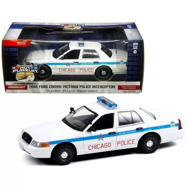 Greenlight Ford Crown Victoria Interceptor Chicago Police 2008 1:24 85533