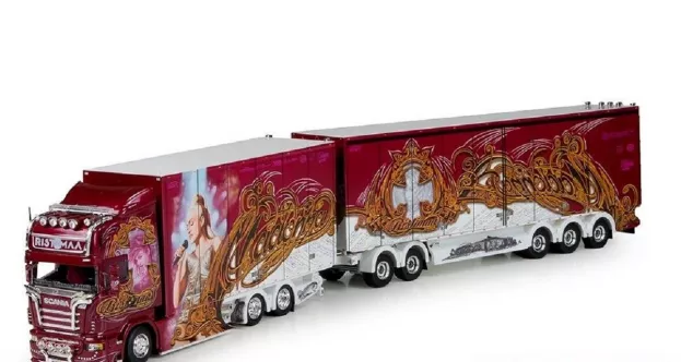 Tekno Scania Ristimaa Madonna Scania R-serie Topline Zweedse Combinatie 1:50 65797