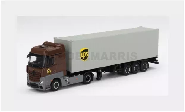 Mini-GT Mercedes Actros 2 Gigaspace 1851 Blue Efficient Power Truck Lhd Ups Container 40' 2016 1:64 MGT00705-L