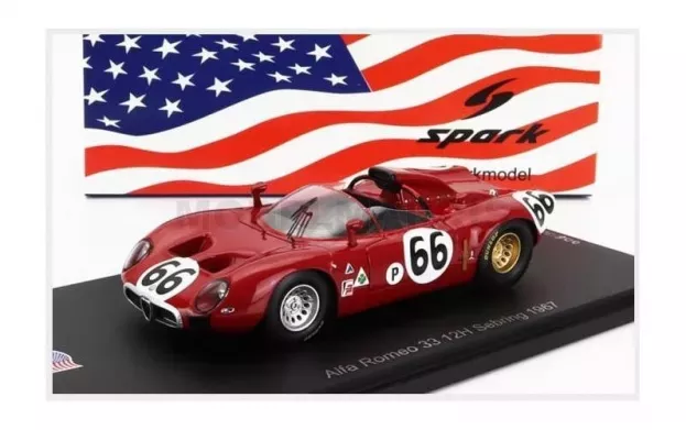 Spark Alfa Romeo 33 Spider Team Autodelta N 66 12h Sebring 1967 R.bussinello N.galli 1:43 US315