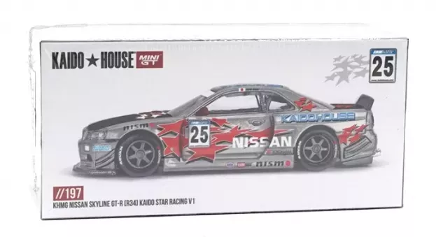 Mini GT Nissan Skyline Gt-r r34 N 25 Kaido Star Racing V1 1999 1:64 KHMG197