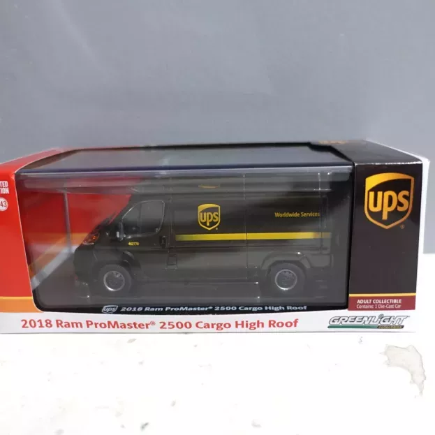 Greenlight Dodge Ram 2500 Promaster Van Cargo High Roof Ups Worldwide Service 2018 1:43 86156