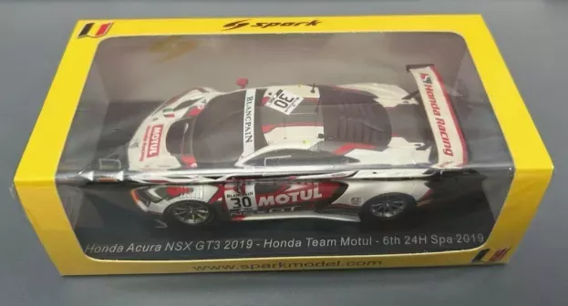 Spark Honda Acura Nsx Gt3 Team Honda Motul N 30 24h Spa 2019 M.farnbacher R.van Der Zande B.baguette 1:43 SB255