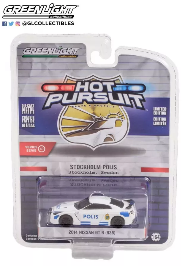 Greenlight Nissan Gt-r r35 Sweden Police Polis 2014 1:64 42980D