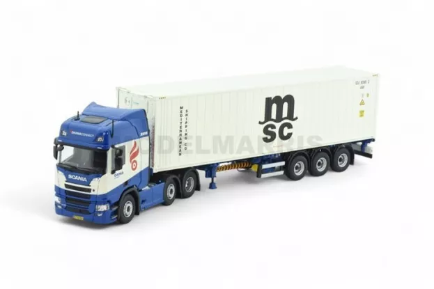 Tekno Scania Dania Connect Scania Next Gen R-serie Highline 6x2 40ft. Msc Reefer Container 1:50 86829