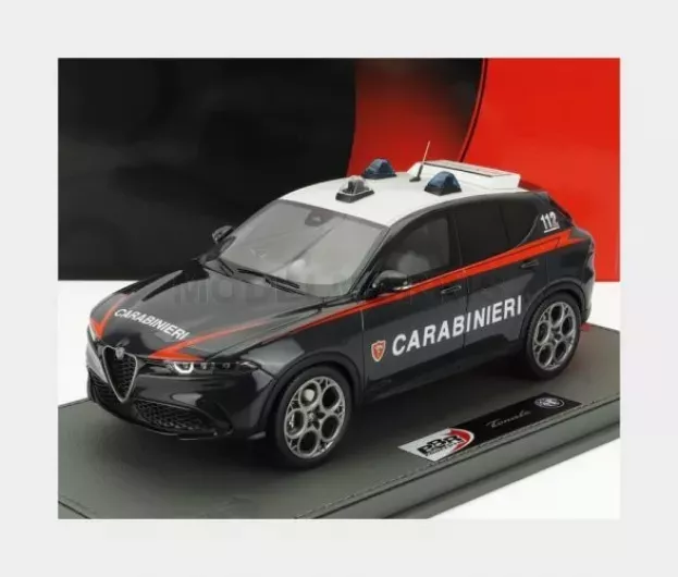 BBR Alfa Romeo Tonale Veloce Carabinieri 2023 Con Vetrina With Showcase 1:18 BBRC1856CAR-VET