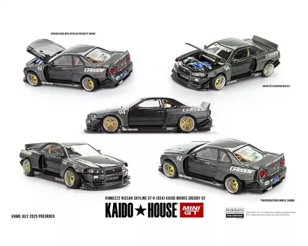 Mini GT Nissan Skyline Gt-r r34 N 94 Kaido Works Greddy V2 Coupe 1997 1:64 KHMG222