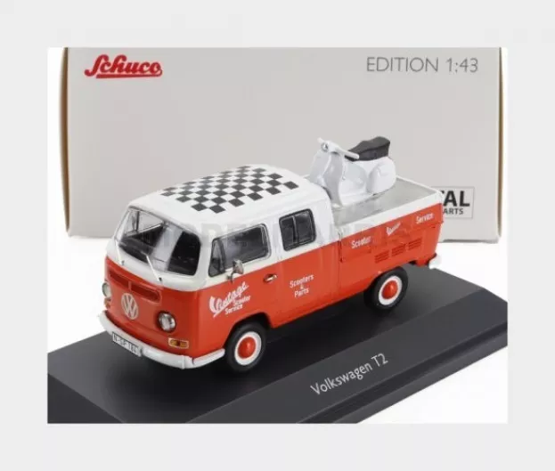 Schuco Volkswagen T2 Double Cabine Pick-up 1962 With Vespa Gs 1:43 450723700