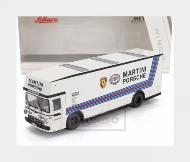 Schuco Mercedes O317 Truck Car Transporter Porsche Martini Racing 1968 1:64 452038000