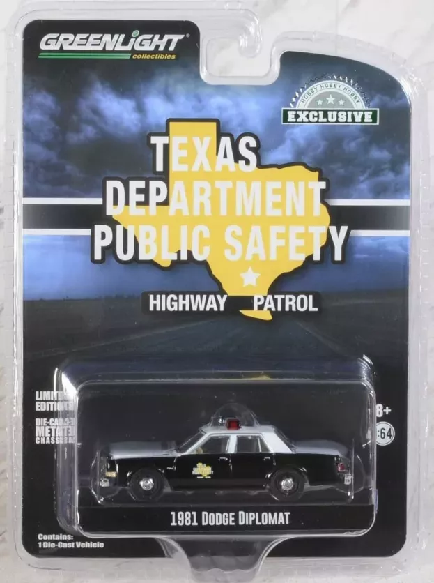 Greenlight Dodge Diplomat Police Texas 1981 1:64 30303