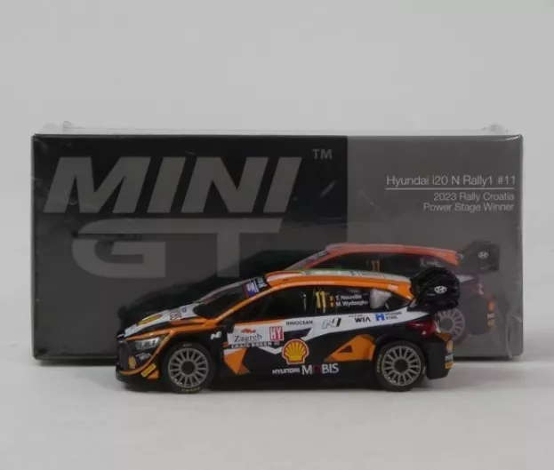 Mini GT Hyundai I20 N Rally1 Team Shell Mobis Wrt N 11 Winner Rally Croatia 2023 Thierry Neuville Martijn Wydaeghe 1:64 MGT00972-L