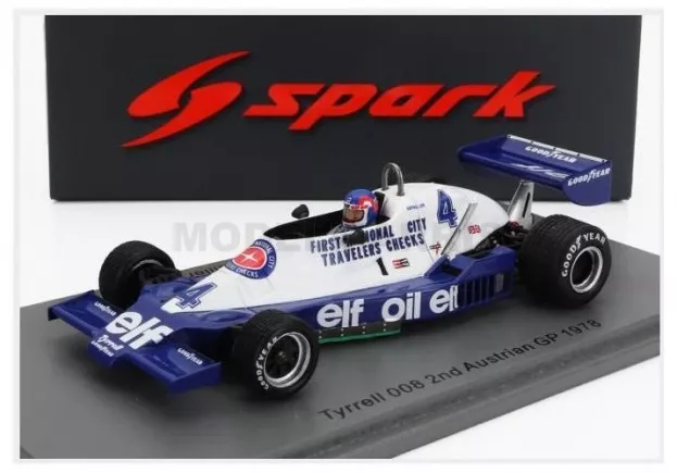 Spark Tyrrell F1 008 N 4 2nd Austrian Gp 1978 P.depailler 1:43 S7238