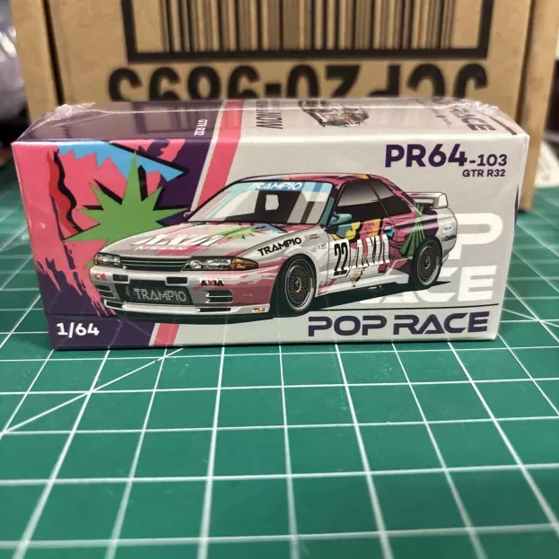Pop Race Nissan Skyline Gt-r r32 N 22 Team Axia Gr.a 1991 1:64 PR640103