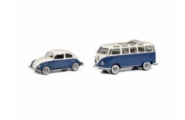 Schuco Volkswagen Set T1 Samba Minibus Open Roof 1962 + Kafer Beetle Maggiolino 1958 1:43 450269300