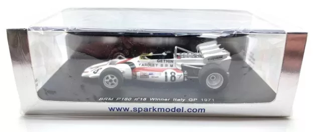 Spark Brm F1 P160 N 18 Winner Gp Italy 1971 Peter Gethin 1:43 S1749
