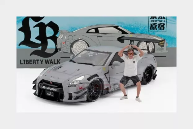 Solido Nissan Gt-r r35 Type 2 Liberty Walk Lb Works Coupe With American Diorama Figure 2018 1:18 1805821