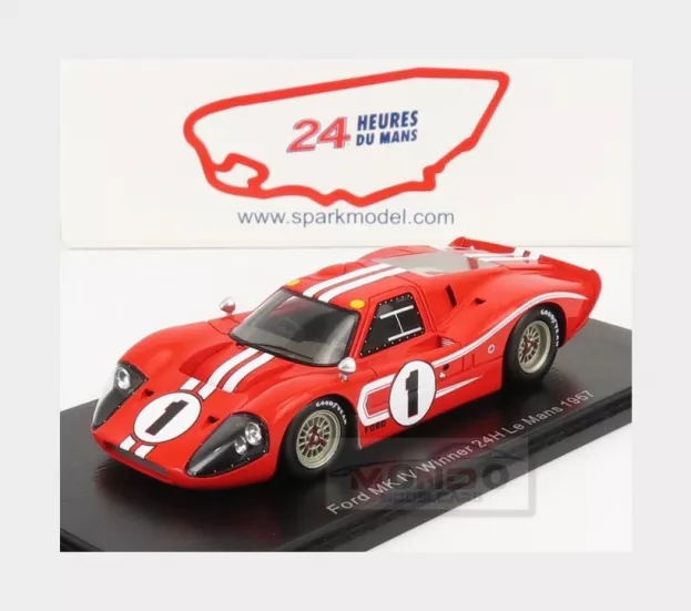 Spark Ford Gt40 Mkiv 7.0l V8 Team Shelby American Inc. N 1 Winner 24h Le Mans 1967 A.j.foyt D.gurney 1:43 43LM67