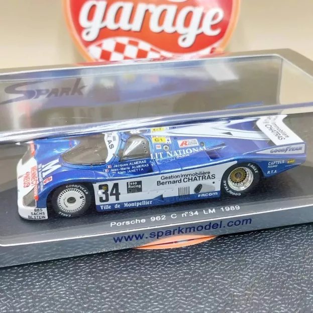 Spark Porsche 962c N 34 24h Le Mans 1989 J.almeras J.m.almeras A.lanett 1:43 S1963