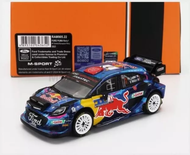 IXO Models Ford Puma Rally1 Red Bull Team M-sport Ford Wrt night Version N 7 Rally Central European 2023 Pierre Louis Loubet Benjamin Veillas 1:43 RAM905.22