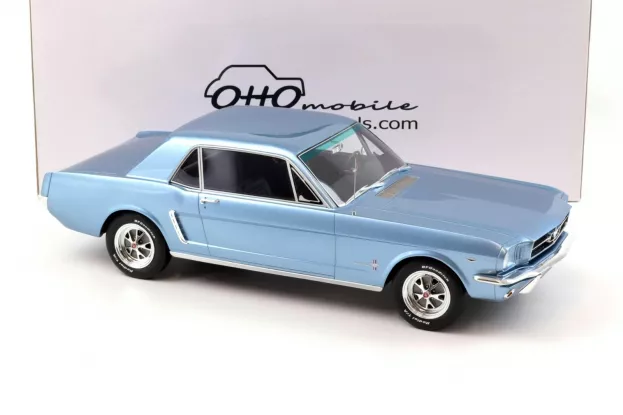 Ottomobile Ford Ford Mustang V8 Hardtop Silver Blue Pony 1965 1:18 G089